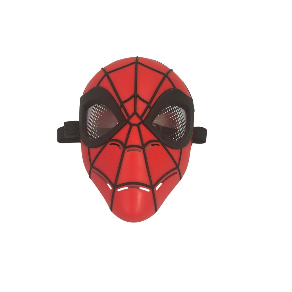 Marvel Spider-Man Mask O/S Red Black Webbed Superhero Costume Accessory Kids - Picture 1 of 5